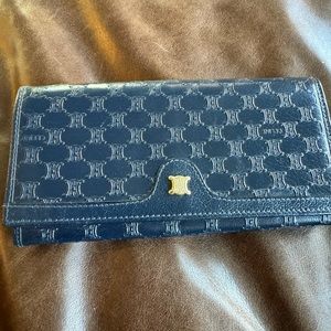 Black vintage Celine wallet on a chain